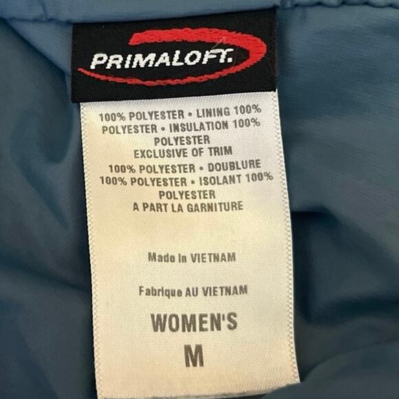 Patagonia Primaloft Blue Quilted Long Sleeve Half Zip Puffer Down Coat Jacket M - Picture 5 of 5